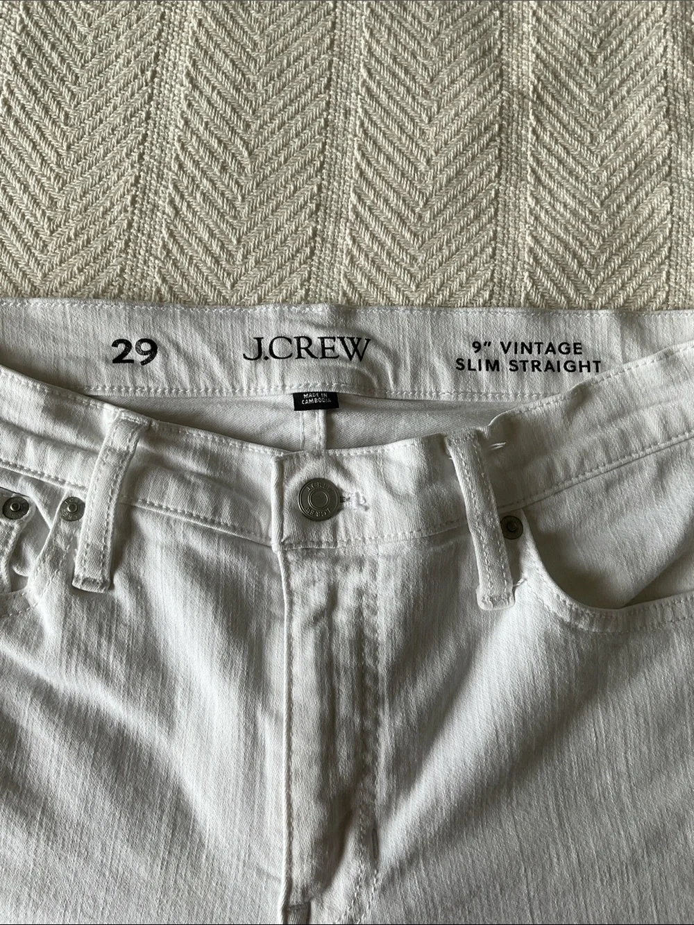 J. Crew Slim Straight Women’s Jeans — White, size 29, 25” inseam